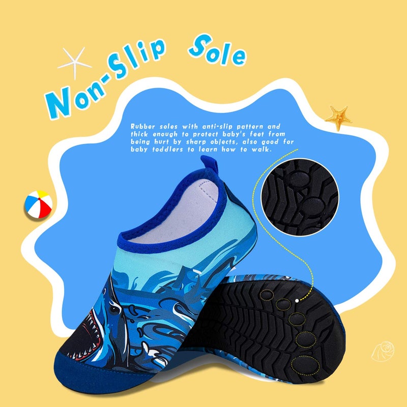WateLves Kids Water Shoes Toddler Girls Boys Barefoot Non-Slip Quick Dry Aqua Socks for Beach Swim Walking (Big Shark, 30/31) - Image 5